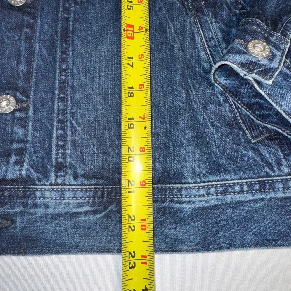 AG Adriano Goldschmied Mens Denim Trucker Jacket Dark Wash‎ LGN4130-FZL Size L